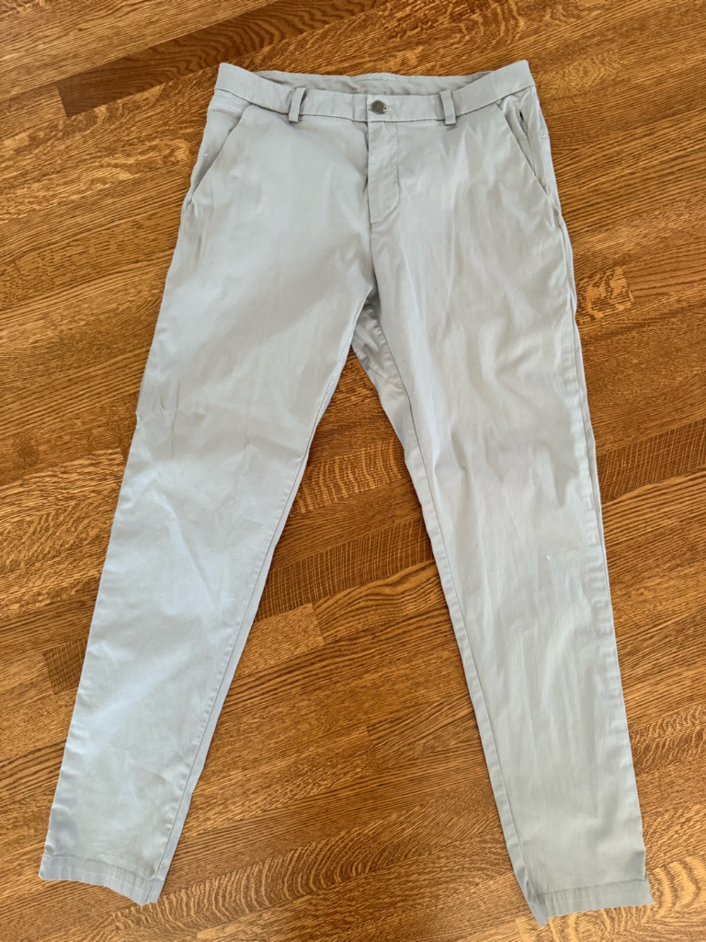 LULULEMON Commission Pants Chinos Golf Stretch Sporty Preppy Gray Warpstreme 33
